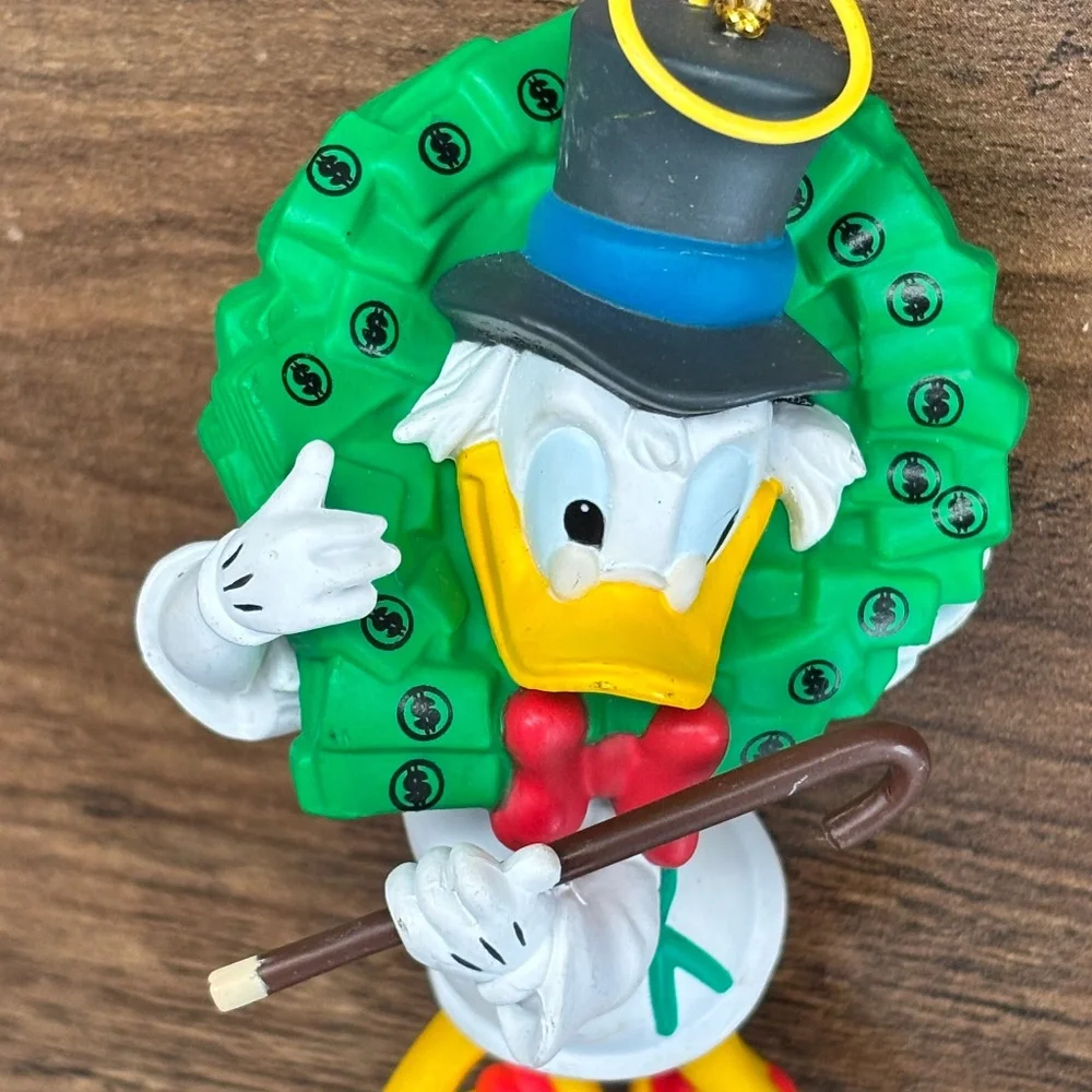 VINTAGE Disney Scrooge McDuck Money Wreath Grolier Christmas Tree Ornament 1990s